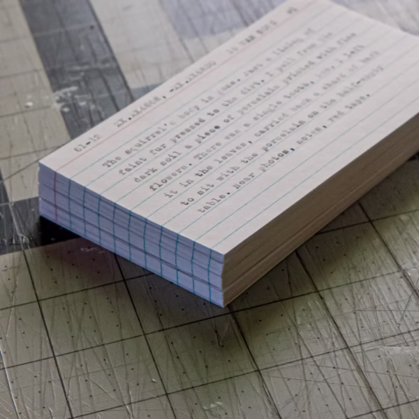 Stack of index cards for 61-12